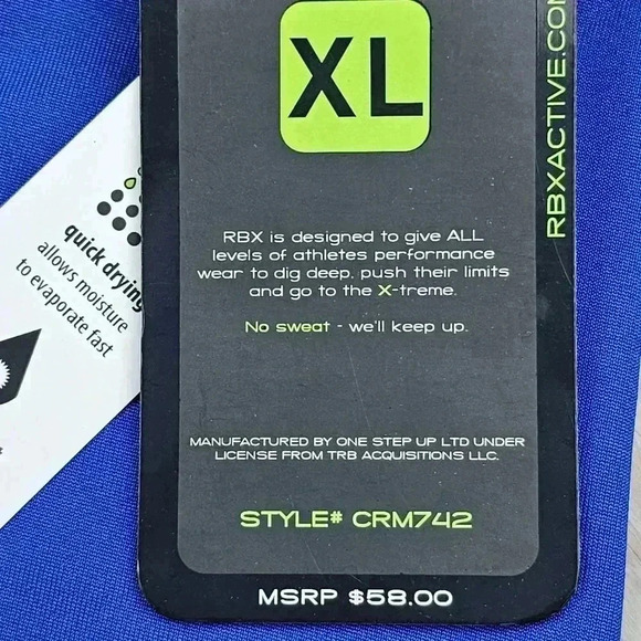 RBX Pro X-Dri Compression Leggings Royal blue men's # CRM742 XL NWT - Picture 4 of 7